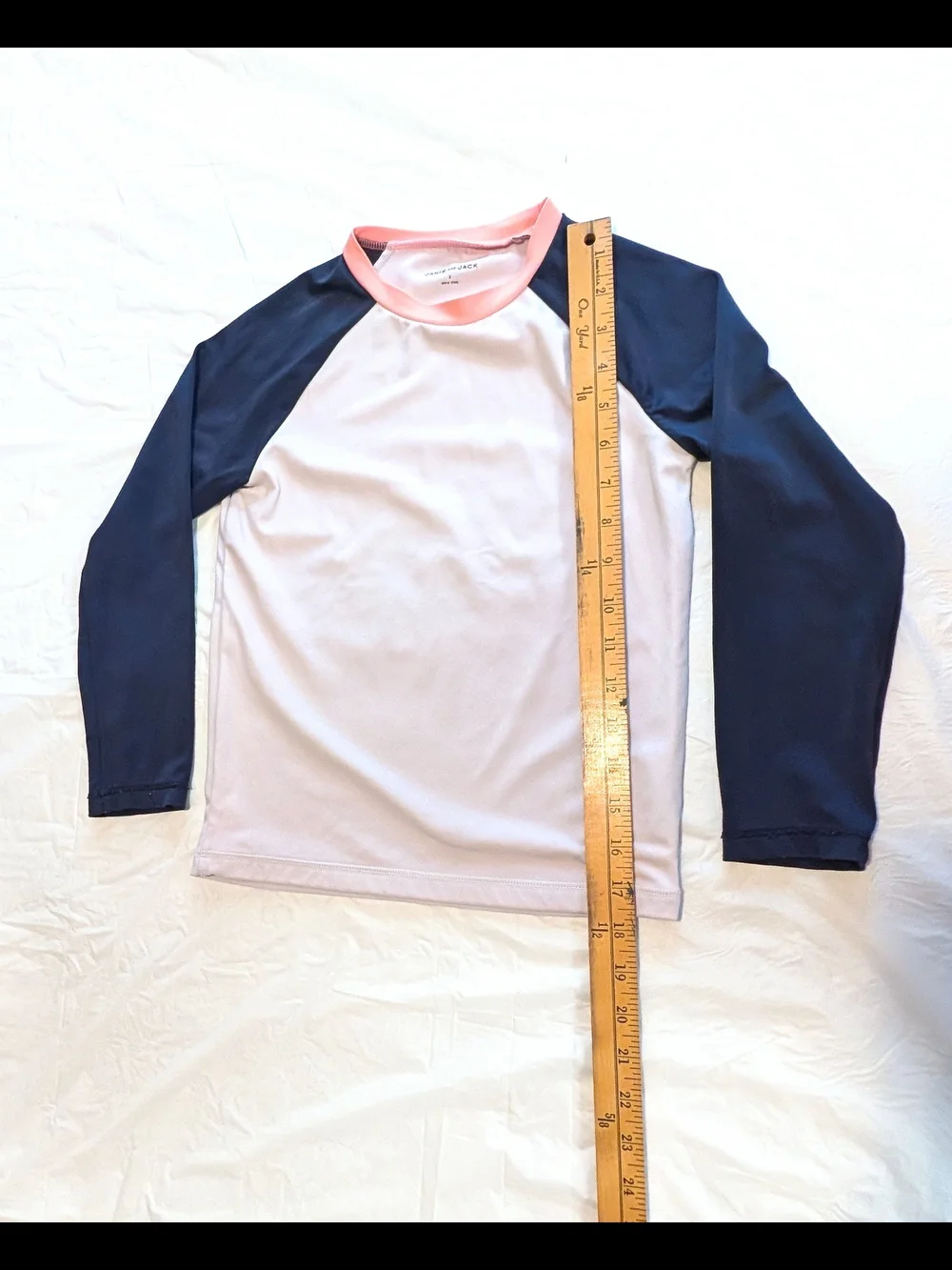 Janie And Jack Swim Shirt Rash Guard Navy White Coral Boys Size 5 READ Color Run